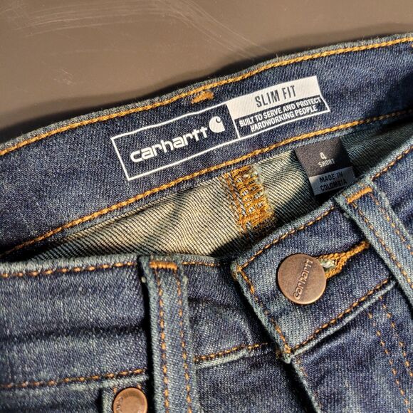 Carhartt Jeans Womens Rugged Flex Slim Fit Denim BD4976-W Size 4 Short NEW NWT - Picture 6 of 11